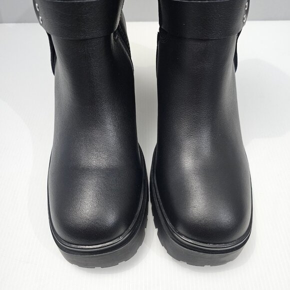 NEW Blondo Rebel Ankle Boot Womens 9.5 Black Leather Waterproof Moto Biker Heel - Picture 6 of 14
